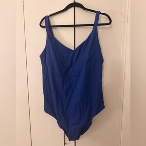 Andie The Marco One Piece LT Rib Swimsuit Mazarine Blue plus Size XXL Tall NWT